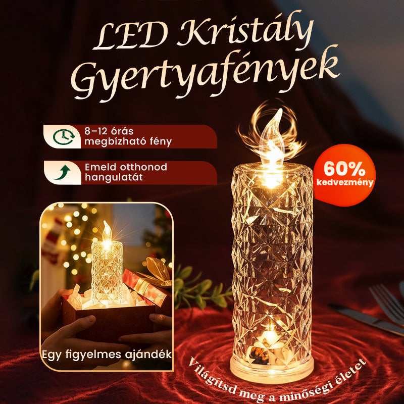 【✨1+2 ingyenes 】Romantikus, elemmel működő LED-es láng nélküli gyertyák