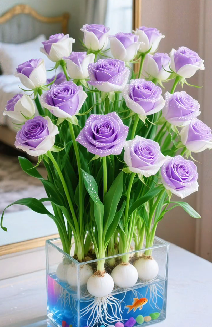 🌈Hidropónikus, ritka, kétszínű rózsahagymák: a természet színes csodája 🌹