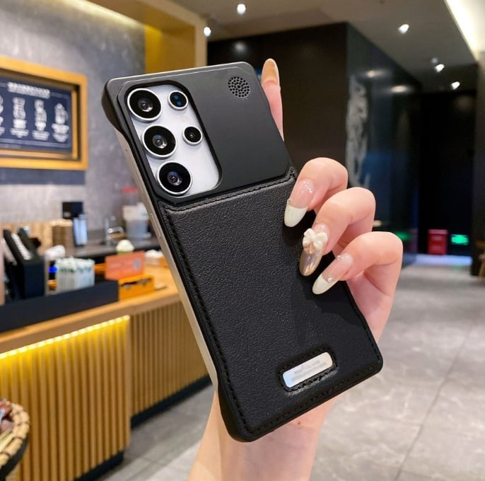 Keret nélküli bőrtok beépített mágnesességgel és aromaterápiával Samsung Galaxy S25 S24 S23 S22 Ultra készülékhez