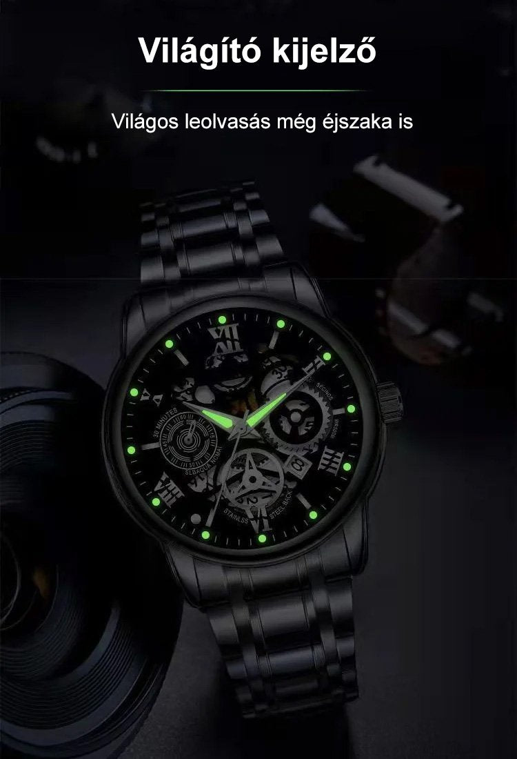 Férfi mechanikus óra automata óraművel