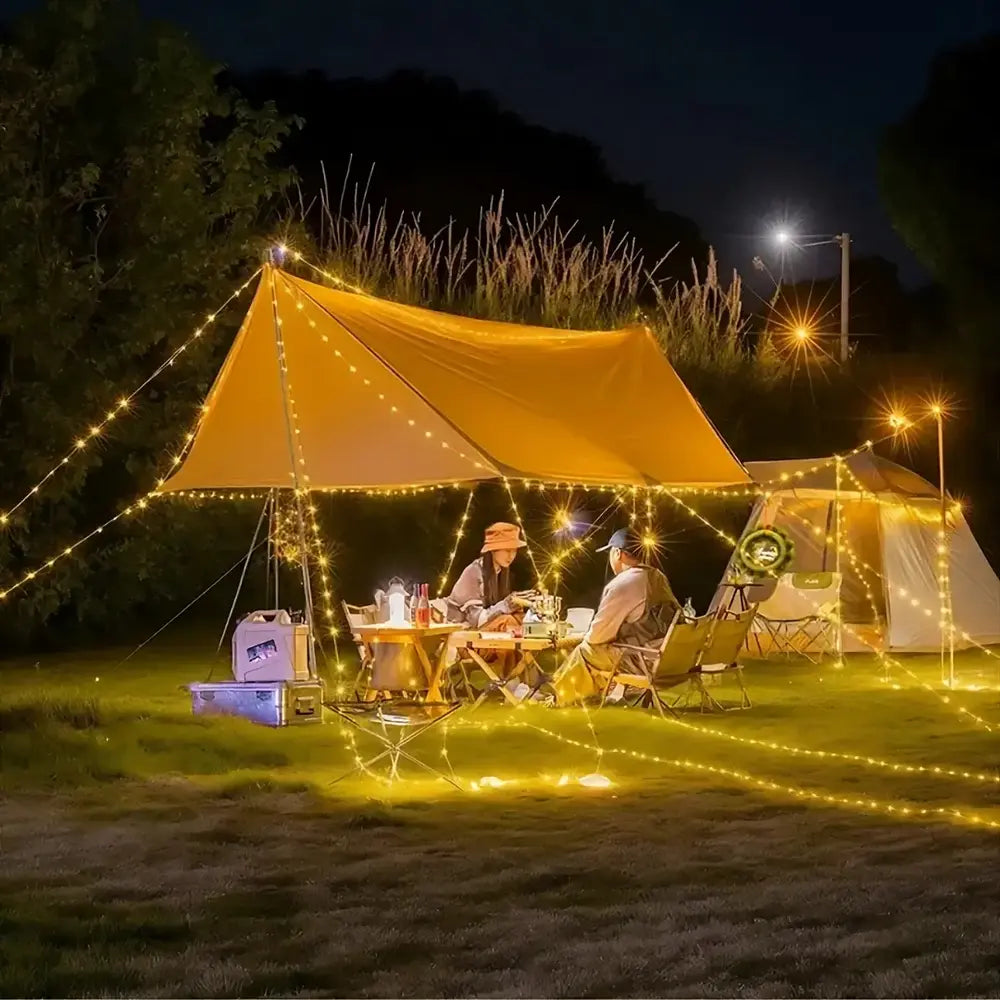Camp Lamp™💡 10 méteres, kihúzható fényfüzér 🔋 8 órás akkumulátor-üzemidő 🌈 Több színbeállítás ⚙️ Másodpercek alatt beállítható