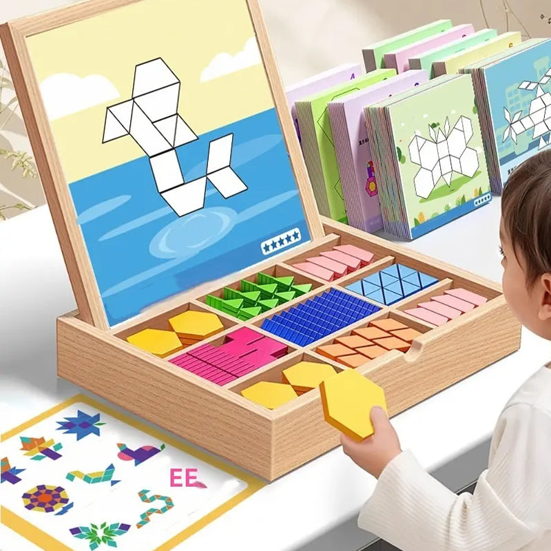 🎁 A tökéletes ajándék! Mágneses fa puzzle készlet mágneses mintákkal 🧠🧩