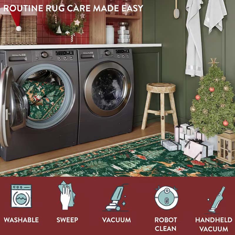 Puha, csúszásmentes karácsonyi szőnyeg otthoni dekorációhoz