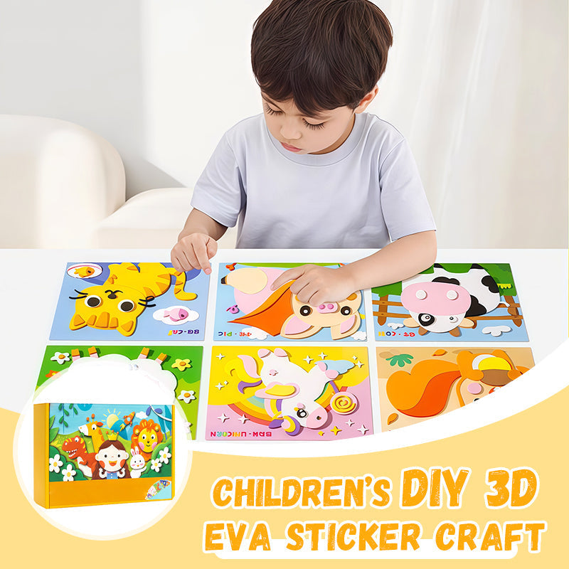 🧩🎨Gyerekek számára készült DIY 3D EVA matricás kézműves foglalkozás🎁