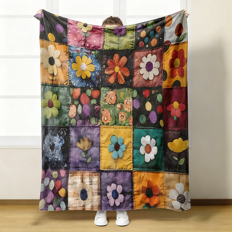 🌼 Kényelmes és puha flanel takaró virágmintával 🛋️💐
