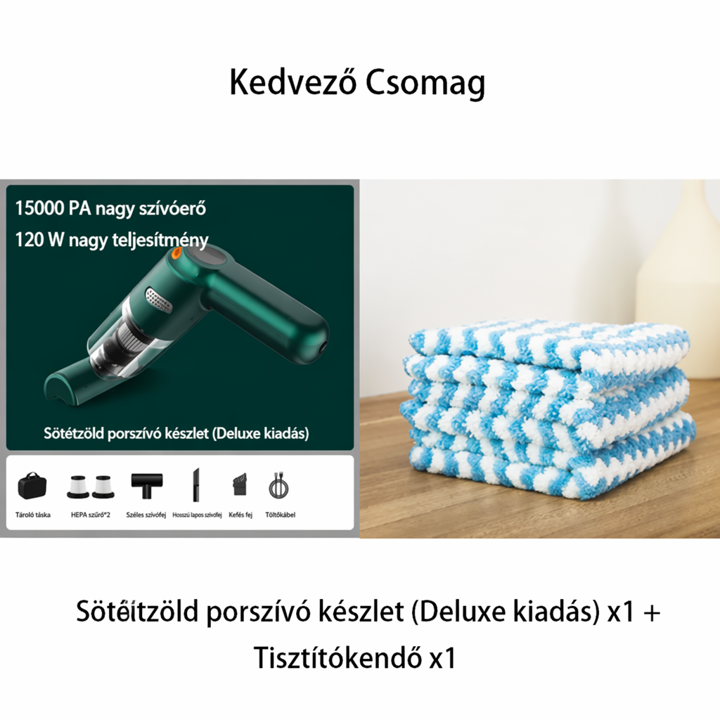 🚗✨ Nagy teljesítményű vezeték nélküli autós porszívó készlet 🛋️