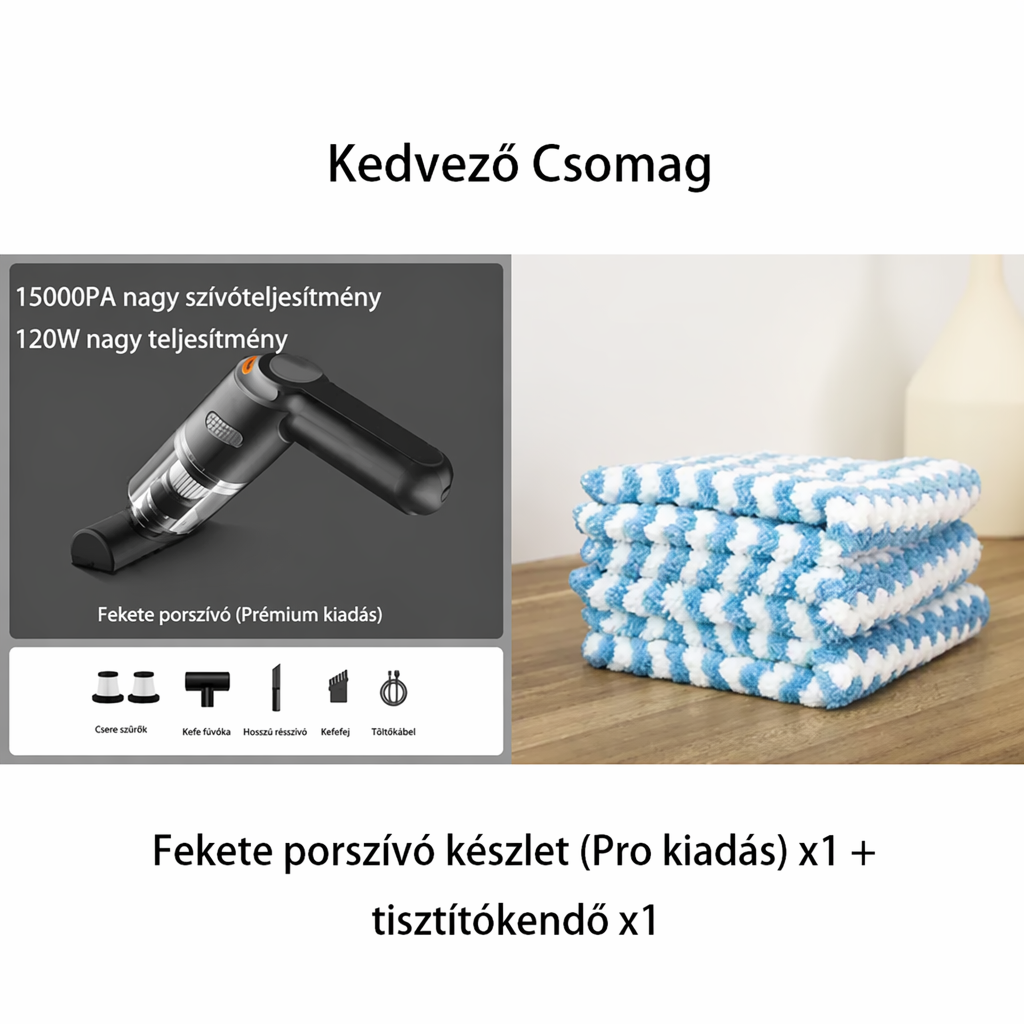 🚗✨ Nagy teljesítményű vezeték nélküli autós porszívó készlet 🛋️