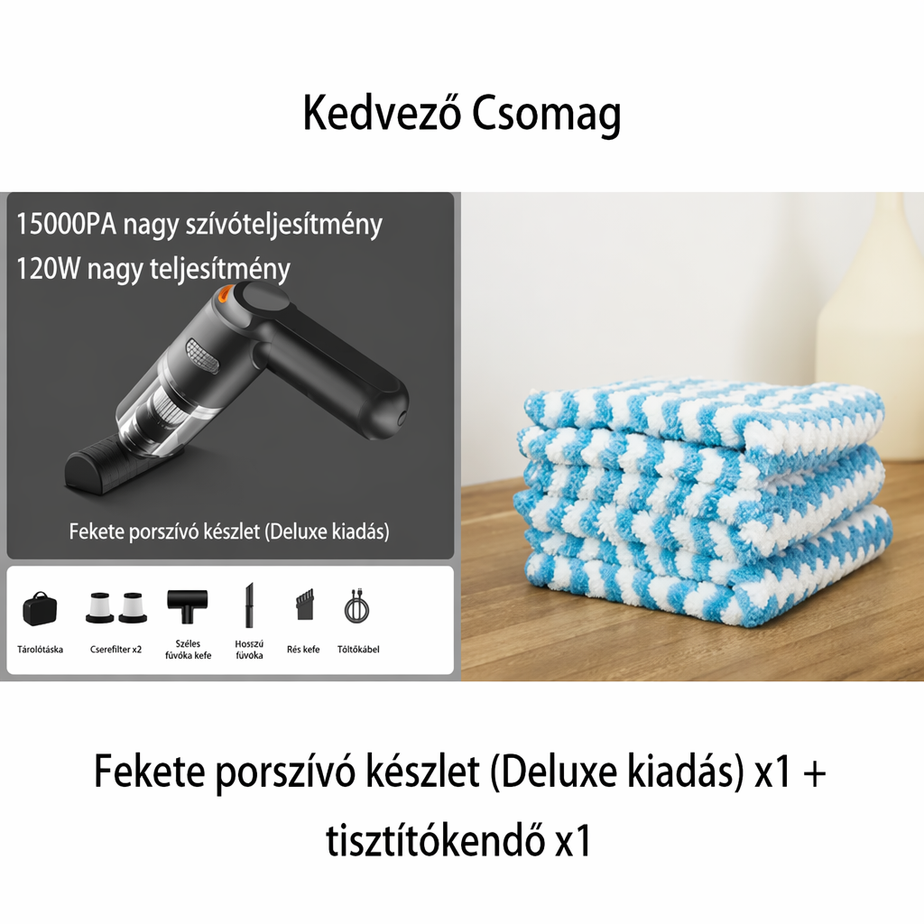 🚗✨ Nagy teljesítményű vezeték nélküli autós porszívó készlet 🛋️